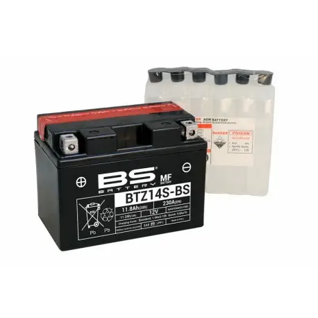 Batterie moto BS BATTERY Haute-performance 12 Volts Sans entretien YTZ14S-BS BTZ14S Meilleure Vente