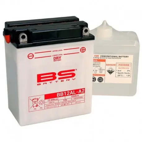 Usine Directe Batterie moto BS BATTERY Haute-performance 12 Volts YB12AL-A2 BB12AL-A2