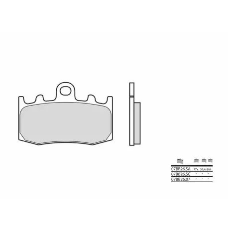 Vente Directe Plaquettes de frein Route métal fritté BREMBO 07BB26SA