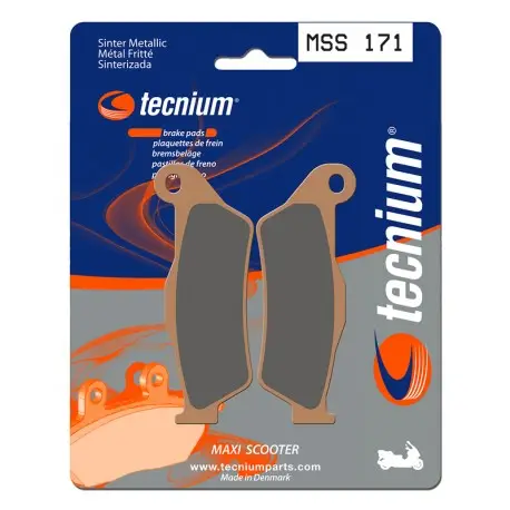Plaquettes de frein TECNIUM Maxi Scooter métal fritté MSS171 Nouvelle Collection