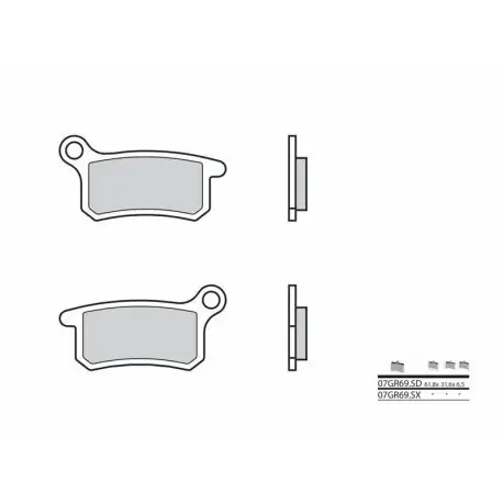 Authentique Plaquettes De Frein moto Off-Road métal fritté Brembo 07GR69SD