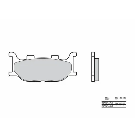 Plaquettes de frein moto BREMBO 07YA34SA métal fritté Nouveauté