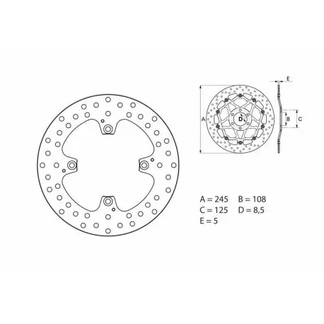 Prix Réduit Disque de frein BREMBO Oro rond flottant 68B40792