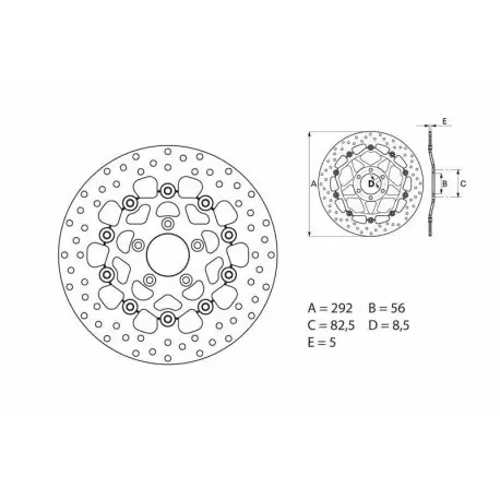 Prix Réduit Disque de frein BREMBO ORO 78B40891 ROND FLOTTANT