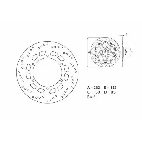 Disque de frein BREMBO Oro rond fixe 68B407D0 Usine Directe