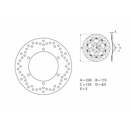 Disque de frein BREMBO ORO 68B40755 ROND FIXE Prix Bas