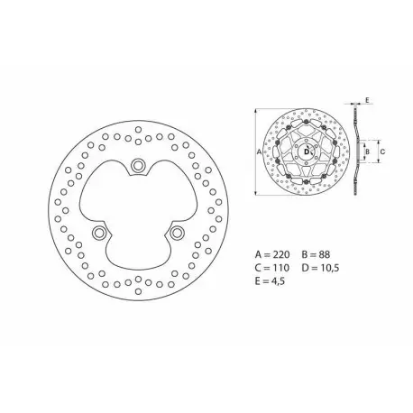 Meilleur Choix Disque de frein arriere BREMBO Oro 68B40743
