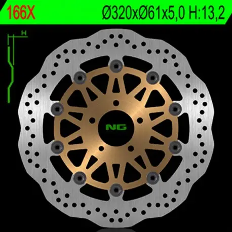 Disque de frein NG BRAKES pétale flottant - 166X Certifié