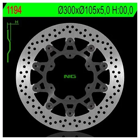 Retour Gratuit Disque de frein NG BRAKE DISC Flottant - 1194
