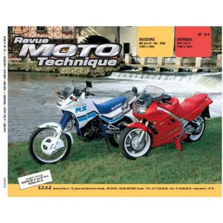 Paiement Sécurisé REVUE MOTO TECHNIQUE HONDA VFR750F 1990-1997 et SUZUKI DR650R-RS-RSE 1990-1995