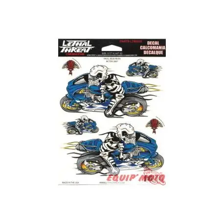 Dernier Modèle AUTOCOLLANT LETHAL THREAT SQUELETTE MOTO