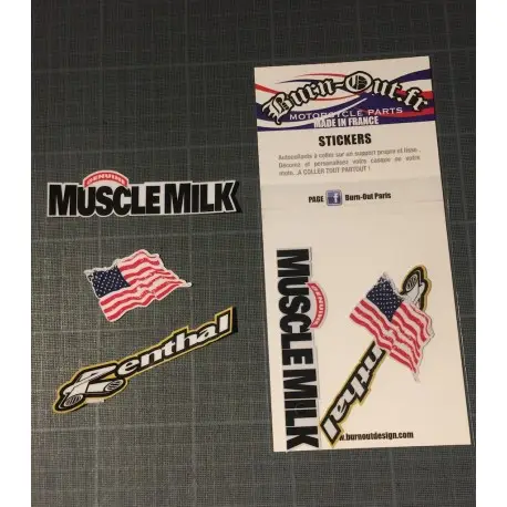 Lot de 6 autocollants MUSCLE USA Achat Immédiat