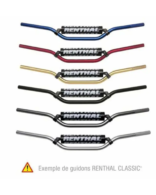 Guidon Motorenthal Guidon Ø22 2mm avec barre RENTHAL Classic Mini MX argent/mousse noire KTM SX85 Prix Choc