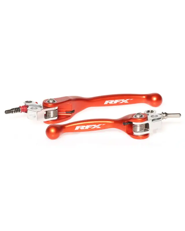 Promotion Saisonnière Kit Levier Embrayage et Frein MotorfxEnsemble de leviers flexibles forgés RFX Race (Orange) - KTM SX 65