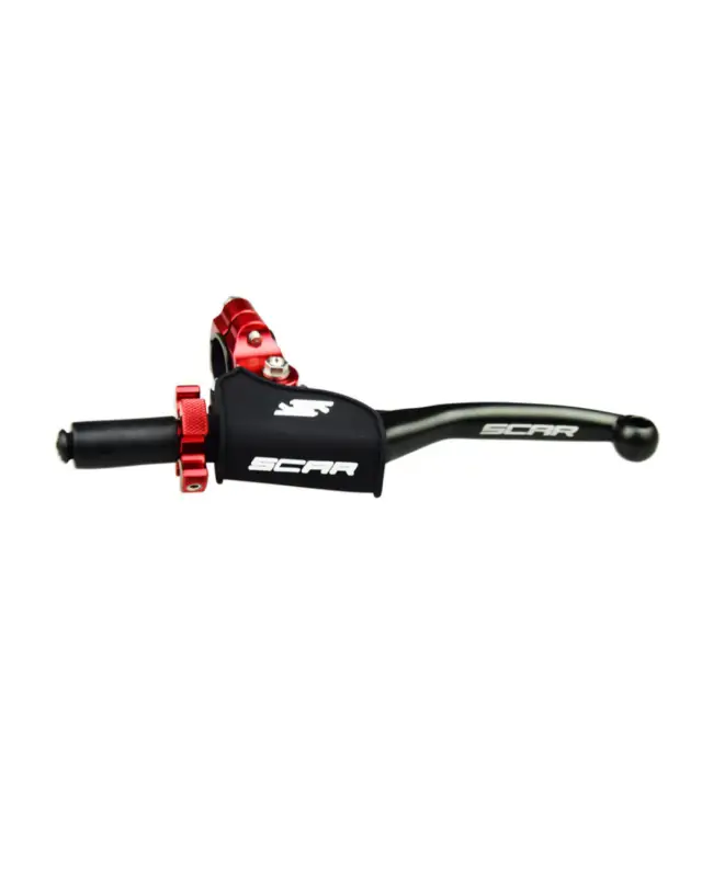 Commander Maintenant Leviers Accessoires Motoscar Levier repliable + cocotte universel SCAR noir - molette rouge