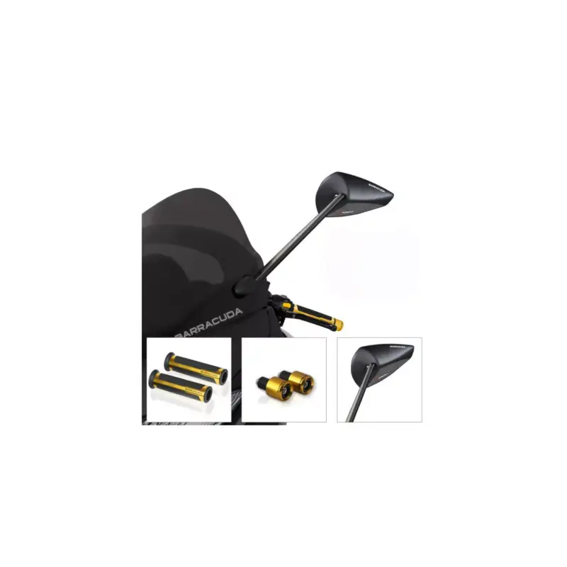 Kit Barracuda avec rétroviseurs, poignées, embouts de guidon pour Yamaha TMAX 2008-2011 Produit De Marque