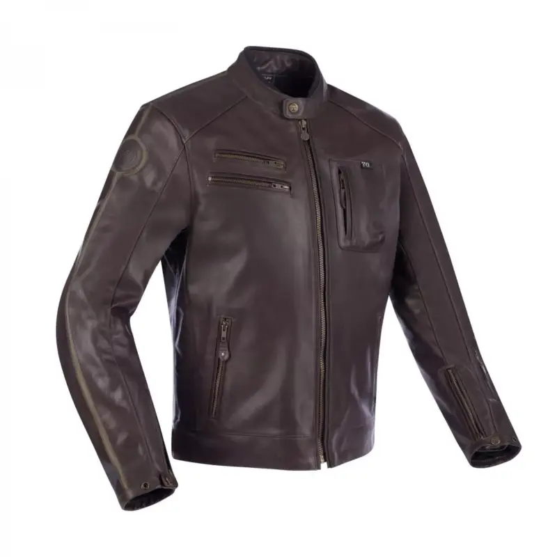 Affaire À Saisir Blouson moto cuir SEGURA DEVON Marron-Kaki