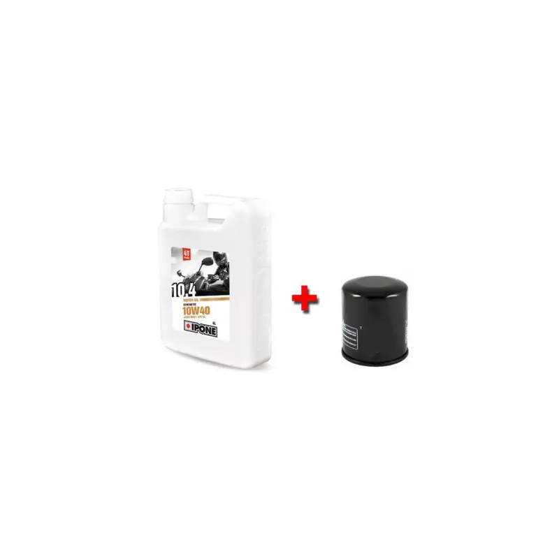 Pack vidange Ipone - Huile 4T 10W40 10.4 4L - Semi-synthèse (4l) + filtre à huile offert Meilleure Vente
