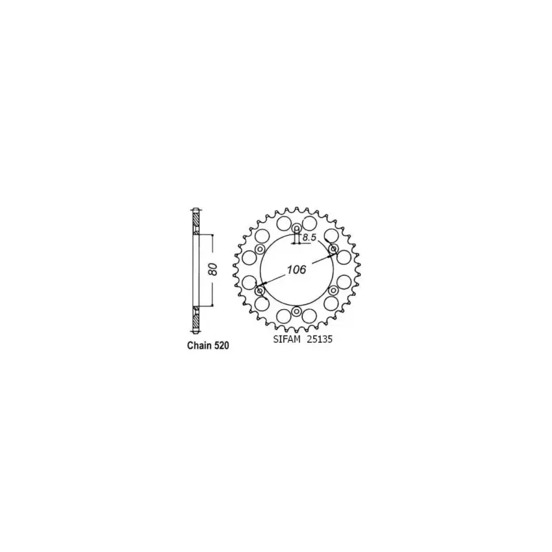 Meilleur Choix Sifam – Couronne Aprilia 125 Etx 1999 – 520 – 42 Dents – Similaire JTR22