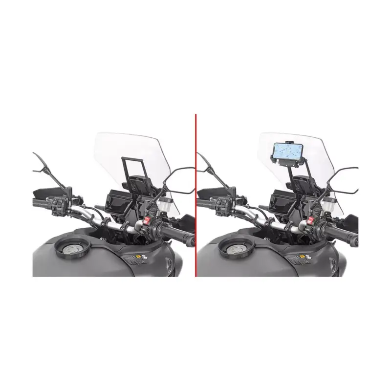 Châssis support GPS FB2159 GIVI à monter derrière la bulle, pour fixer les S902A et support GPS pour Yamaha Tracer 9 / GT 2021 e Dernière Chance