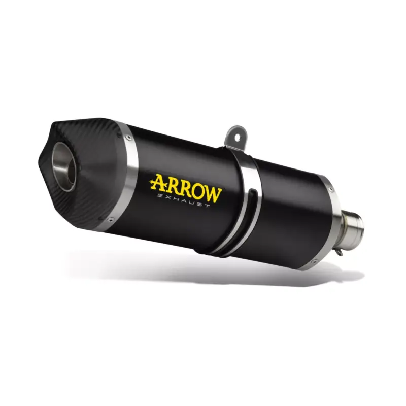 Top Vente Silencieux RACE-TECH ARROW Aluminium "Dark" noir embout carbone pour Kawasaki ER6N et ER6F 2012-2016, Versys 650 2015-2016