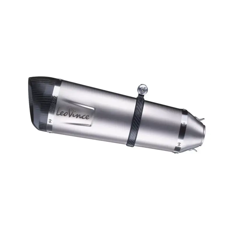 Commander Vite Échappement silencieux Slip-On LeoVince universel FACTORY S Racing inox avec Logo LeoVince, Ø 54