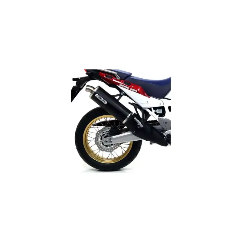 Silencieux MAXI RACE-TECH ARROW Aluminium "Dark" noir embout inox pour Honda CRF1000L Africa Twin 16-19 / ADV Sports 18-19 Usine Directe