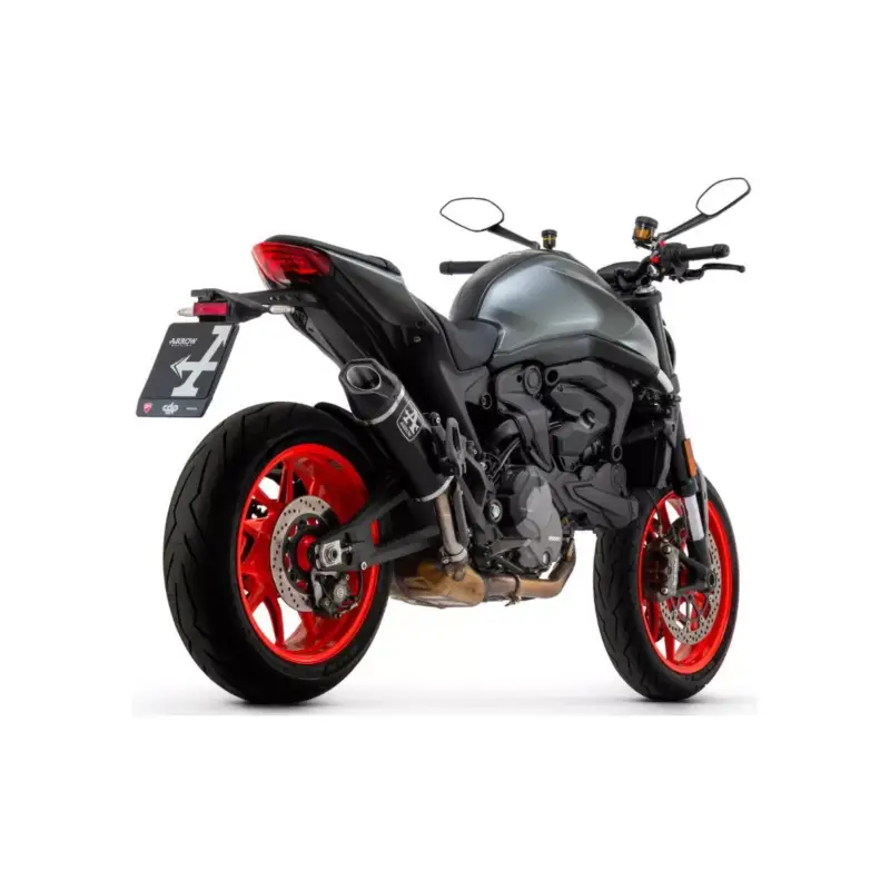 Silencieux INDY RACE ARROW 71939AKN aluminium Dark (noir) embout carbone pour Ducati Monster / Monster + 937 2021 et + Jusqu’à Épuisement Des Stocks