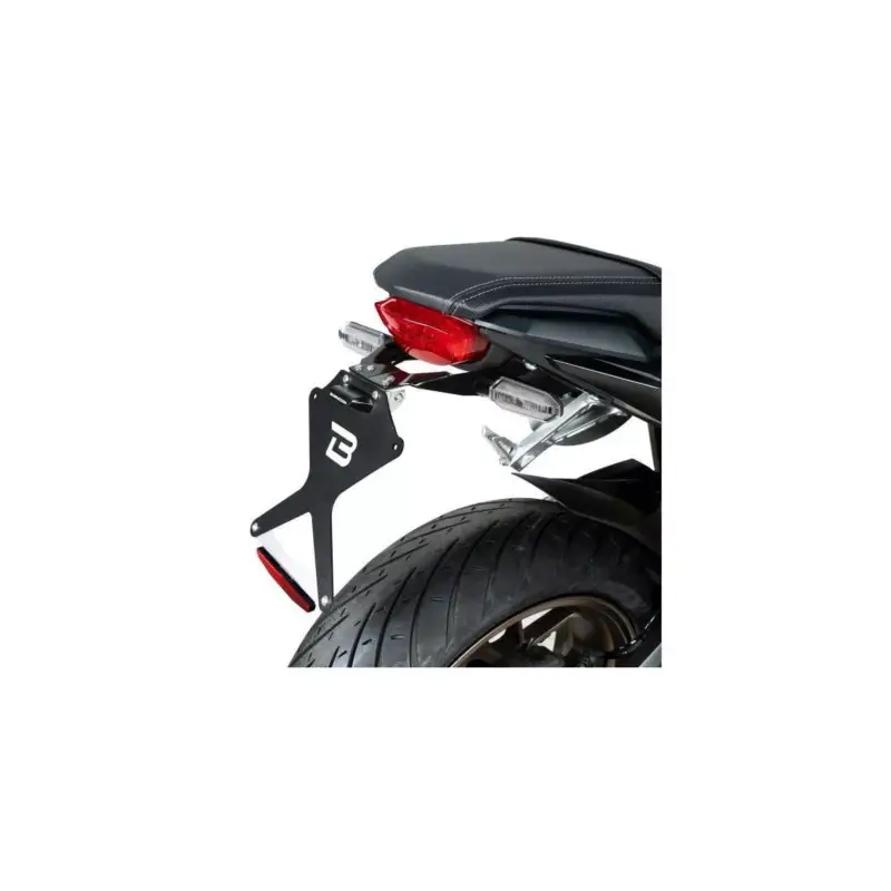 Certifié Support de plaque BARRACUDA Aluminium / Inox pour clignotants d&rsquo;origine sur Honda CB650R 2021 et +