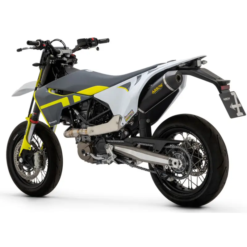 Silencieux RACE-TECH ARROW 72623AKN Aluminium "Dark" avec embout Carbone pour Husqvarna 701 Enduro / Supermoto 2017 et + Bon Marché